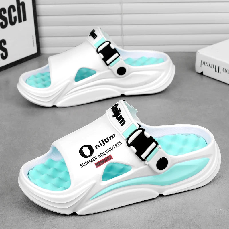 Pantoufles de Massage d'été pour hommes, sandales d'extérieur, plage, diapositives d'intérieur confortables, sabots d'eau, chaussures décontractées, pantoufles de maison pour hommes et femmes