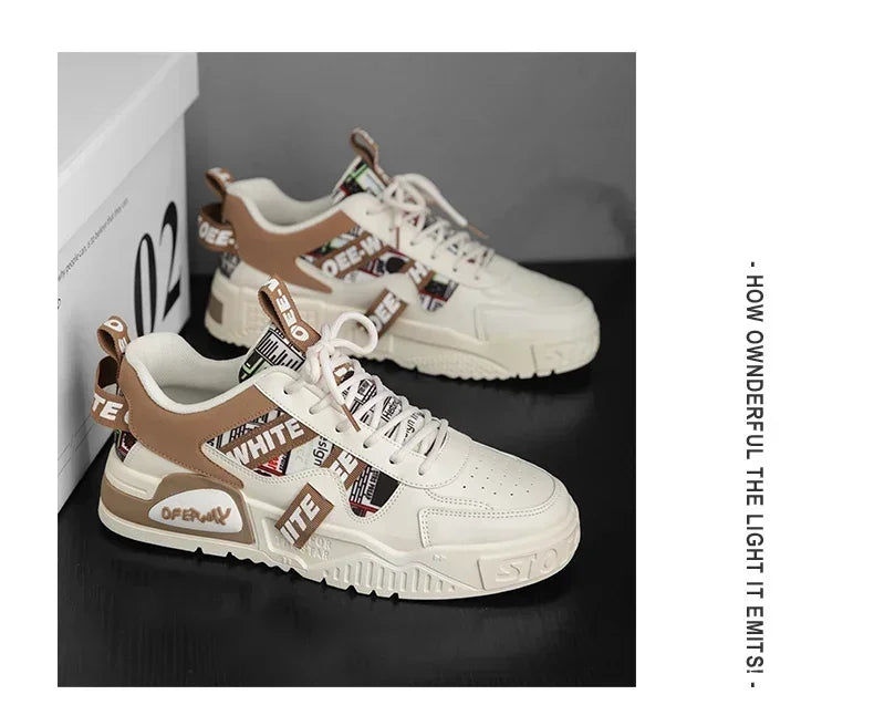 Skateboard Herresko Sommersneakers Læder Casual Mode Udendørs Løb Sport Vandreture Tennis Platform Designer Luksus