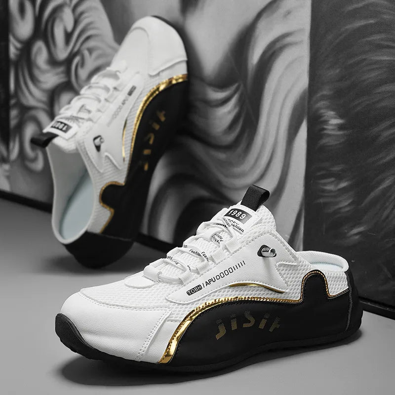 Grands chaussons pour hommes été respirant maille pantoufles mode chaussures décontractées à semelles souples pour hommes baskets légères Zapatos De Hombre