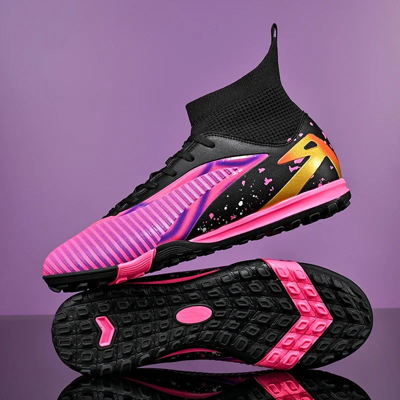 Chaussures de football pour hommes, chaussures de sport, chaussures de futsal à tige haute, chaussures de football de haute qualité pour l'intérieur, antidérapantes, pour l'entraînement en extérieur, crampons ultra-lég