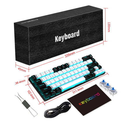 Mechanical keyboard gaming 60% USB white keys Keyboards gamer mini Ergonomic Computer keyboard Backlit Music keyboard pc