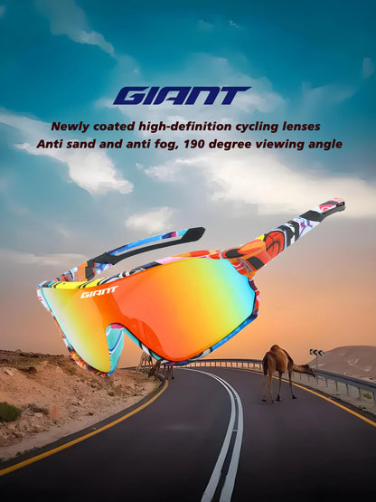 Okulary rowerowe GIANT dla mężczyzn i kobiet, UV400, z soczewkami HD REVO zapobiegającymi parowaniu, certyfikowane zgodnie z normami CE/ANSI, w stylu Cateye, do rowerów MTB i szosowych