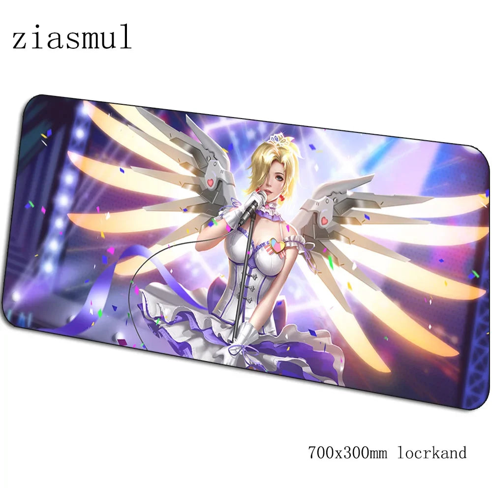 Overwatch podloga za miš za gamere, prekrasna gaming podloga za miš 70x30cm za PC, prijenosno računalo i radni stol, padmouse za igre, estetska gamerska podloga, gamepad