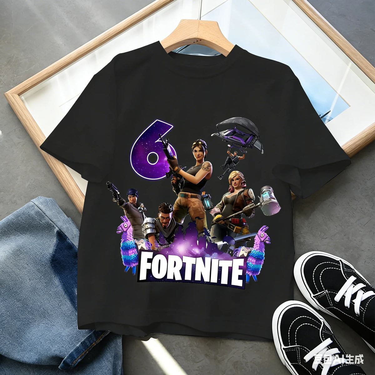 Fortnites dječje majice s brojem za rođendane za djevojčice i dječake, ljetna odjeća, pamučne majice za bebe, kratke majice za zabave, kratkih rukava, poklon za malu djecu