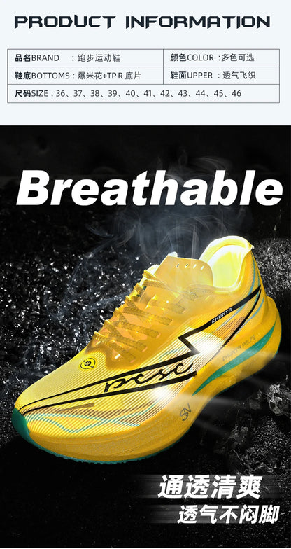 Men Running Shoes Carbon Board Specialty Marathon Sports Breathable Lightweight Women's Comfortable Nonskid Chunta Sneakers