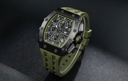 TSAR BOMBA Watch for Men Luxury Brand Tonneau Design Waterproof Clock Stainless Steel Wristwatch Fashion Rectangle Mens Watch