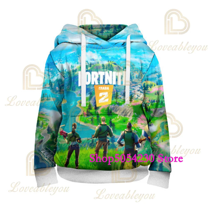 3D printani Fortnite hoodie s lamom Battle Royale, crtani sweatshirt za muškarce i žene, majica s kapuljačom Game Hero za tinejdžere