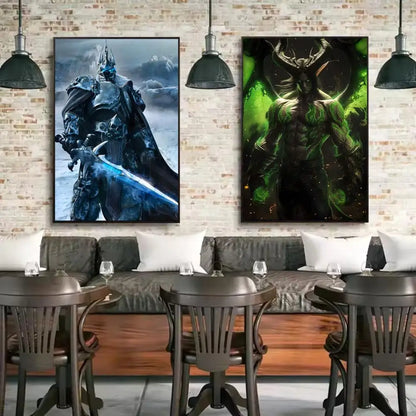 ANIME W-World Of W-Warcraft Wow Poster Paper Print Home Living Room Bedroom Entrance Bar Cafe Art Painting Decoration