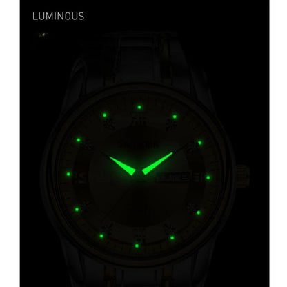 Montre de luxe pour femme, montre à quartz, montre-bracelet numérique, étanche, avec calendrier et affichage lumineux ; style mode et professionnel, convient aussi aux hommes.