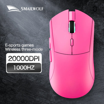 Bezdrátová herní myš SMAILWOLF RS7 Bluetooth, tři režimy, PAW3311, makra s vysokou přesností, pro notebook, gaming i kancelář