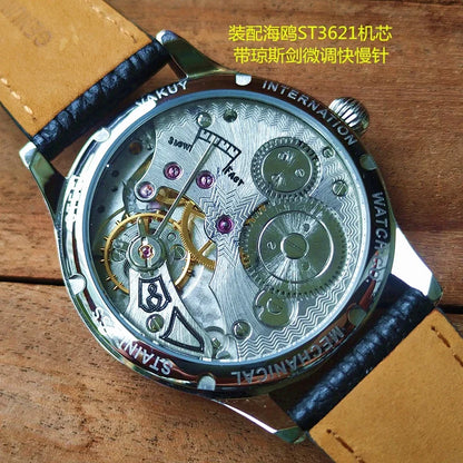 Men's manual mechanical watch for Seagull ST3621 vintage micro rotor watch stainless steel waterproof men wristwatches Dropshipp