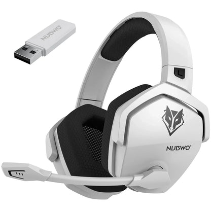 NUBWO G06 Casque de jeu double sans fil avec microphone pour PS5, PS4, PC, mobile, Switch, casque de jeu Bluetooth 5.3 2,4 GHz