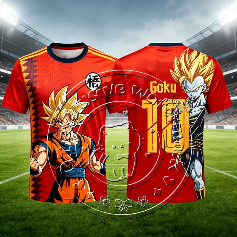 Dragon Ball Retro Super Goku 10 3D Print Quick Dry Breathable Unisex Football Basketball Anime Casual Sports Short Sleeve Tee