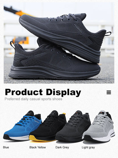 Baasploa Men Running Shoes Brand Male Designer Mesh Casual Sneakers Lightweight Lace-Up New Male Outdoor Sports Tennis Shoe