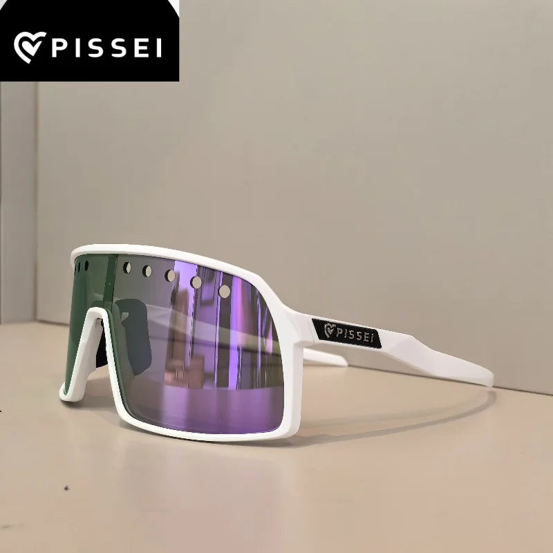 Gafas de ciclismo PISSEI 9406A. Gafas de sol con revestimiento de colores. Gafas TR90 para hombre con protección anti-UV400. Gafas deportivas de ciclismo para mujer.