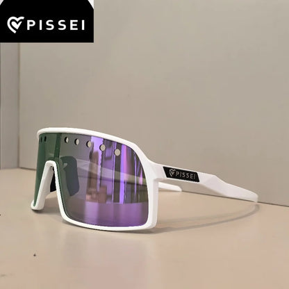 Gafas de ciclismo PISSEI 9406A. Gafas de sol con revestimiento de colores. Gafas TR90 para hombre con protección anti-UV400. Gafas deportivas de ciclismo para mujer.