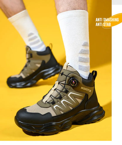 Bouton de Rotation bottes de sécurité de travail hommes bout en acier chaussures de travail Anti-smash Anti-crevaison protection hommes chaussures de sécurité taille 47 48
