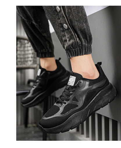 Fashion Platform Men's Running Shoes Trendy Casual Knit Breathable Orange Sneakers Men Outdoor Sports Non-Slip Jogging Shoes Men
