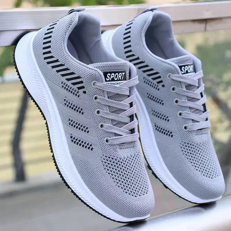 Lässige Herren-Laufschuhe mit rutschfestem Outdoor-Design – graue flache Sportschuhe – schwarze modische, preisgünstige Herrenschuhe