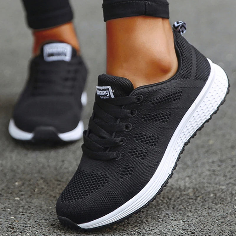 Zapatos planos para mujer, zapatos con cordones, zapatillas deportivas informales, zapatos blandos para mujer, tallas grandes