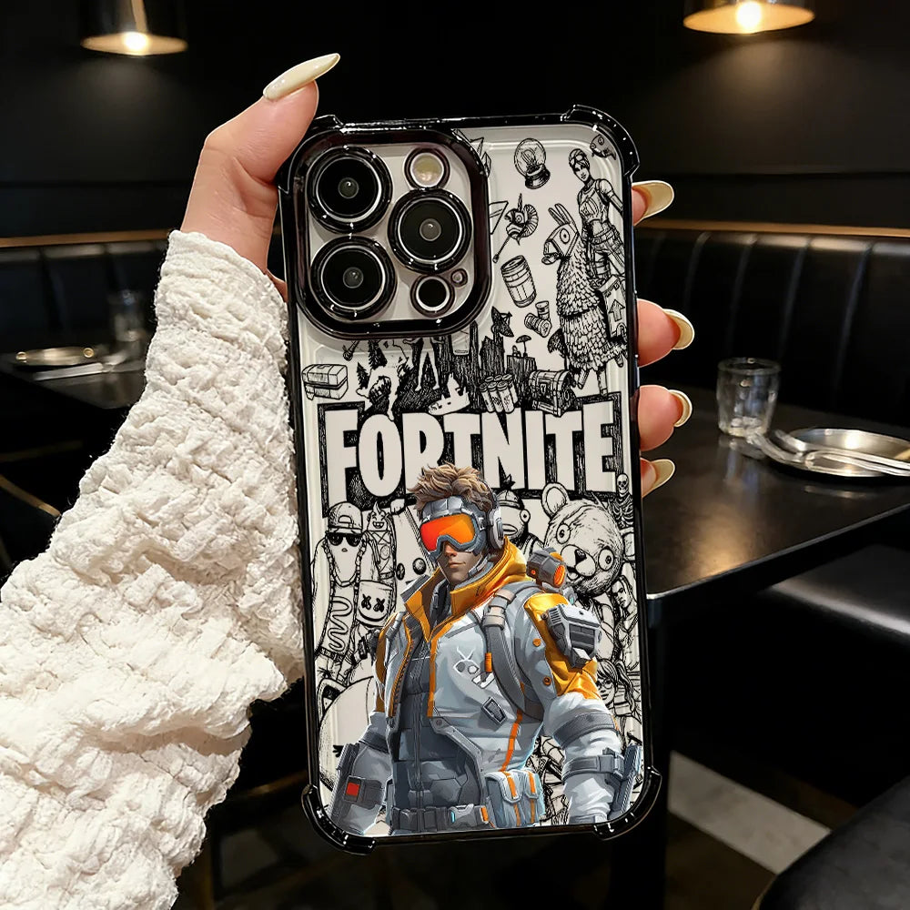 Custodia per telefono placcata del popolare gioco FortniteS per Samsung A37 A57 A07 A36 A16 A35 A55 A25 A26 A05s A15 A54 A34 A24 A14 A05 A04 4G 5G