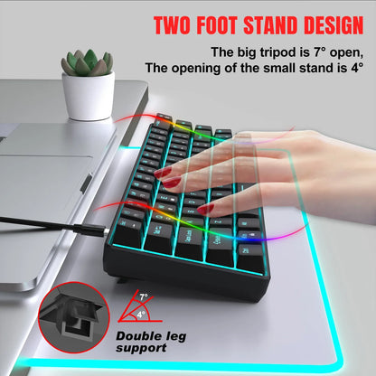 Mechanical keyboard gaming 60% USB white keys Keyboards gamer mini Ergonomic Computer keyboard Backlit Music keyboard pc