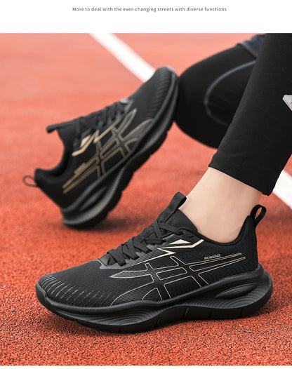 Men's and Women's EVA Sole Mesh Upper Breathable Running Shoes Soft Shock-Absorbing Sports Shoes Unisex Lightweight Sneakers