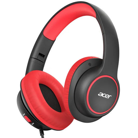 Casque filaire Acer pour enfants, idéal pour l’école, avec prise jack 3,5 mm, pliable, à porter sur les oreilles, pour les jeunes garçons et les jeunes filles, niveau sonore sécurisé de 85/94 dB.