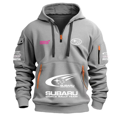 2026 New SUBARU Racing European Size Autumn/Winter Men's Hooded Kangaroo Pocket Hooded Sports Fleece Hoodie Top Coat