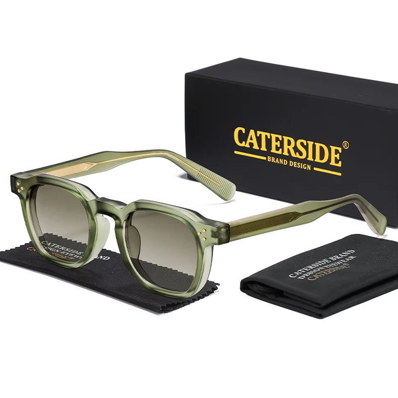 CATERSIDE Retro Punk Men Sunglasses Small Frame Square Personalized Design Sun Glasses Women Travel Party Business Festival Gift