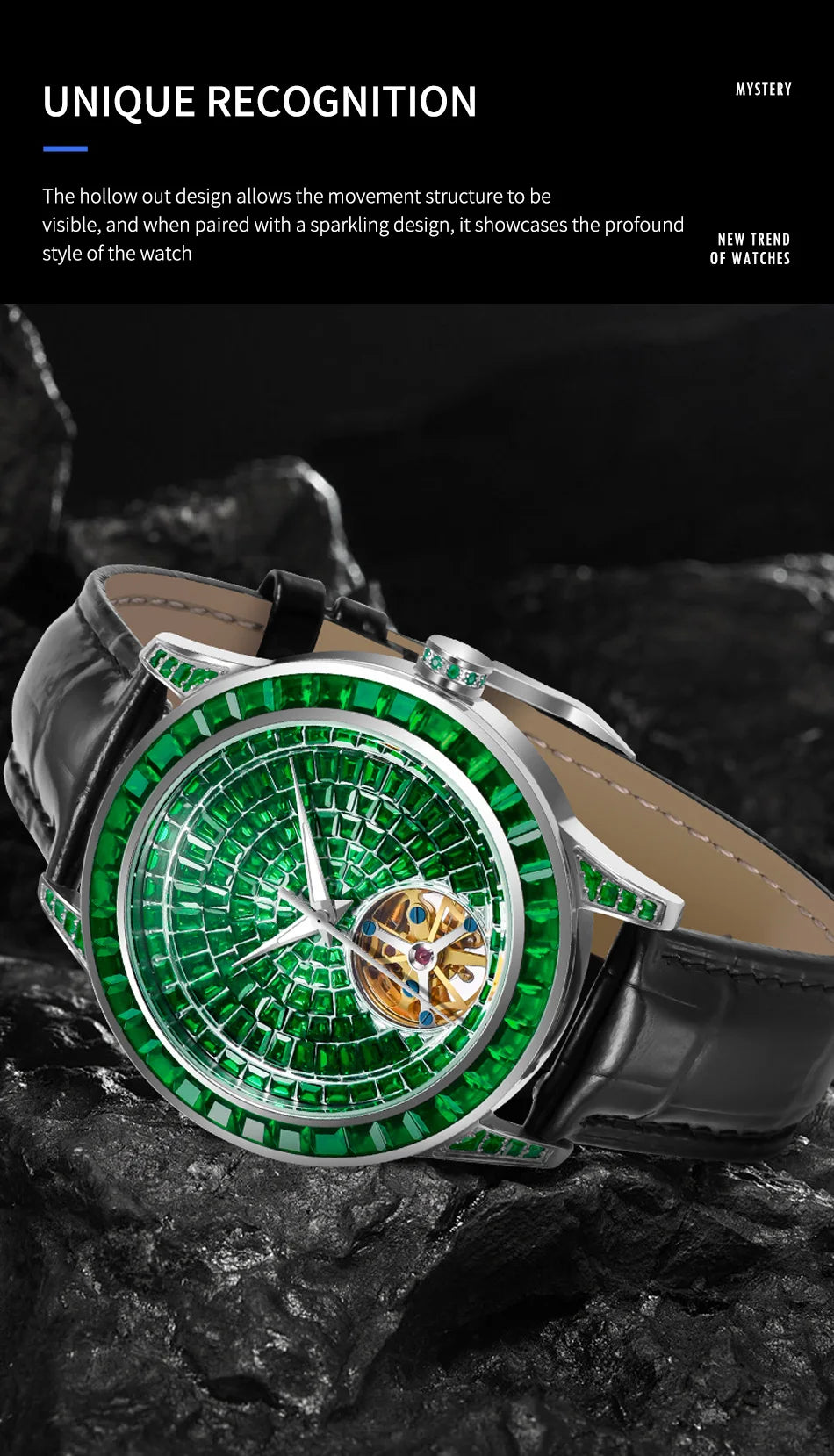 PINDU Design Mechanical Watch Men Fashion Luxury Diamond Watch For Men Waterproof Stainless Steel Leather Men Wristwatches