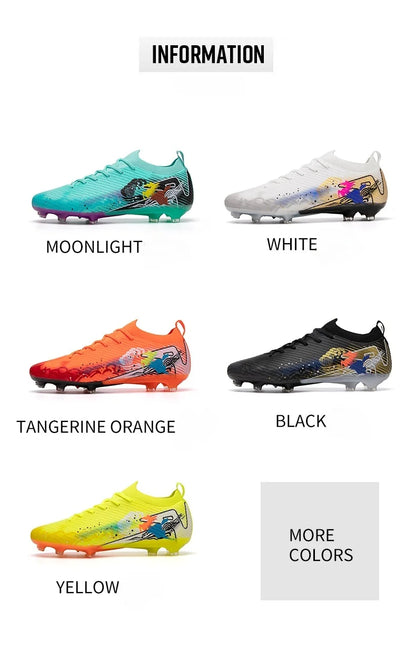 Novas Chuteiras de Futebol para Homem, Chuteiras de Futebol FG Antiderrapantes para Treino, Chuteiras de Futebol com Pitões Longos para Jogo, Ultraleves, Exterior, Dropshipping