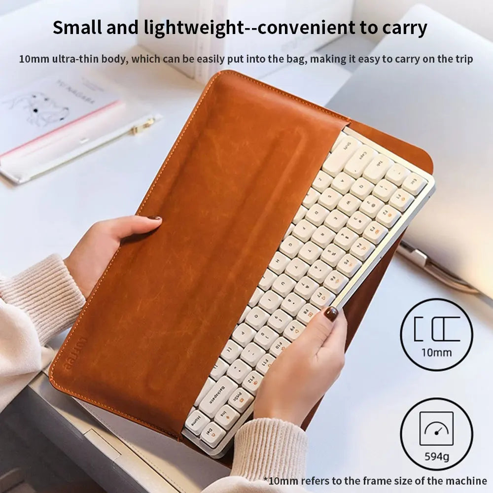 Lofree Flow Lite Wireless Mechanical Keyboard&PU Bag Lighter&Silenter POM Switch 2.4G Bluetooth&Wired Office Typing Gasket 84key