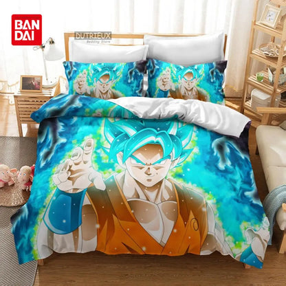 „Bandai Anime“ „Dragon Ball“ patalynės komplektas „Goku“ antklodės užvalkalas, antklodės užvalkalas, „Queen“ ir „King“ dydžių, miegamojo tekstilė, vaikams, berniukams, suaugusiems, dovana