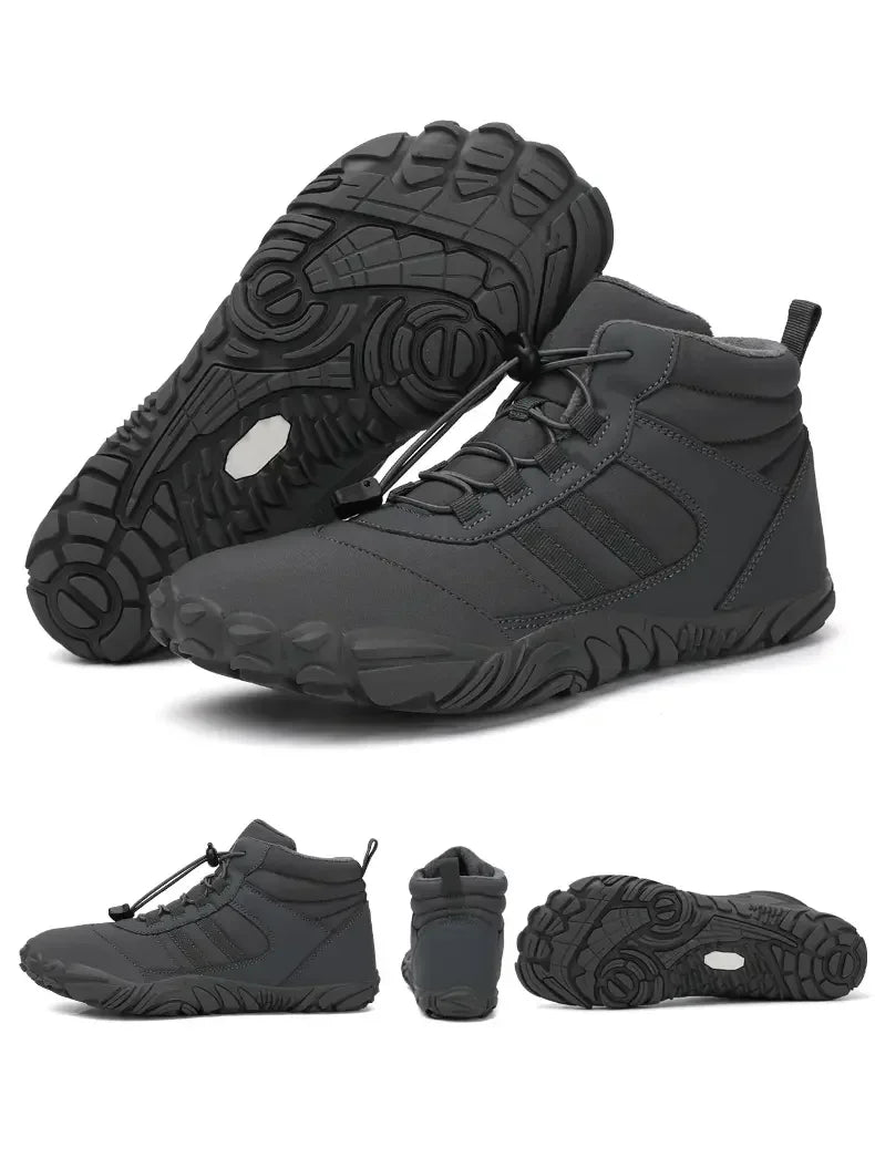 Bottes de randonnée d'hiver pour hommes, chaussures de randonnée imperméables en fourrure, baskets à cheville, chaussures de travail d'extérieur en fourrure, bottes de neige pour femmes, grande taille 47