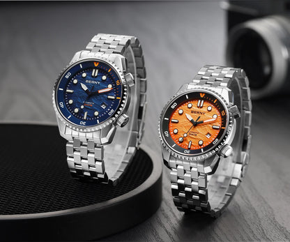BERNY 20ATM Automatic Men's Watch Diver Sports Diving Watches Luxury Sapphire 316L Stainless Steel Mechanical Waterproof Watches