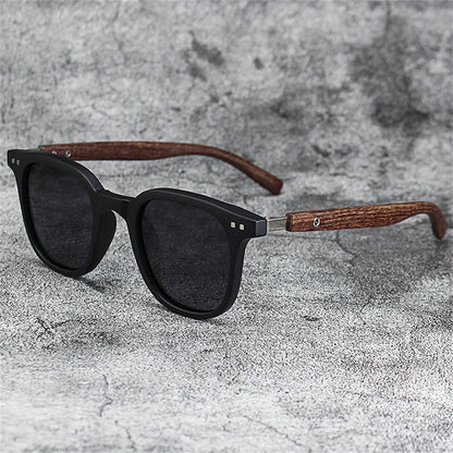 KLASSNUM Men Vintage Wooden Frame Sunglasses Classic Brand Sun Glasses Coating Lens Men Polarized UV Protection Driving Eyewear