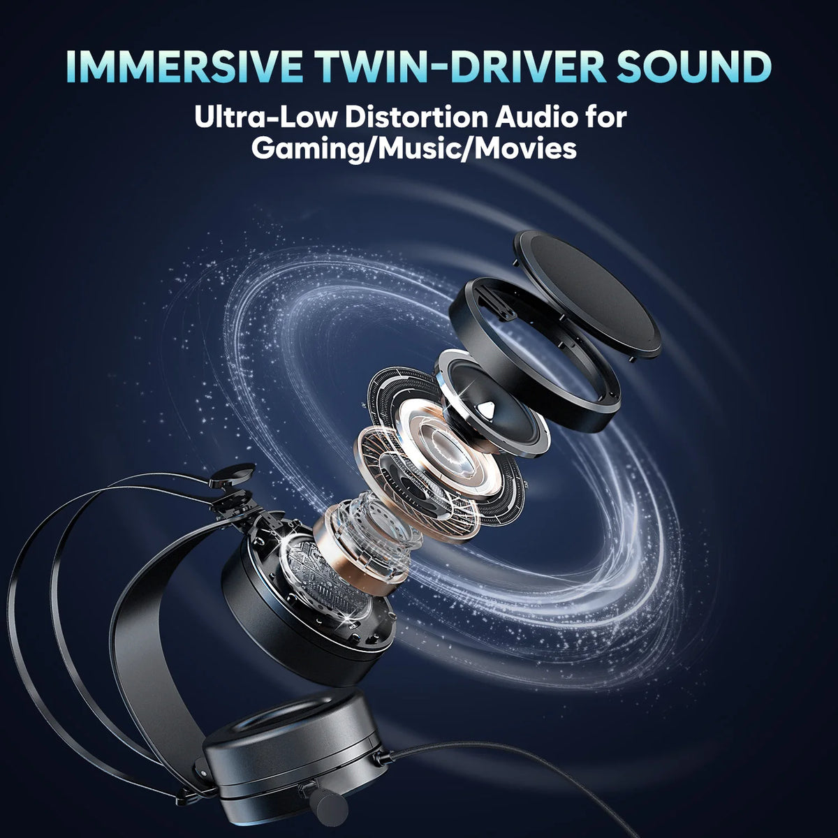 NUBWO casque de jeu filaire sur l'oreille avec micro antibruit casques N7 Gamer PS4 Xbox One casque stéréo pour PC/MAC/PS4/PS5