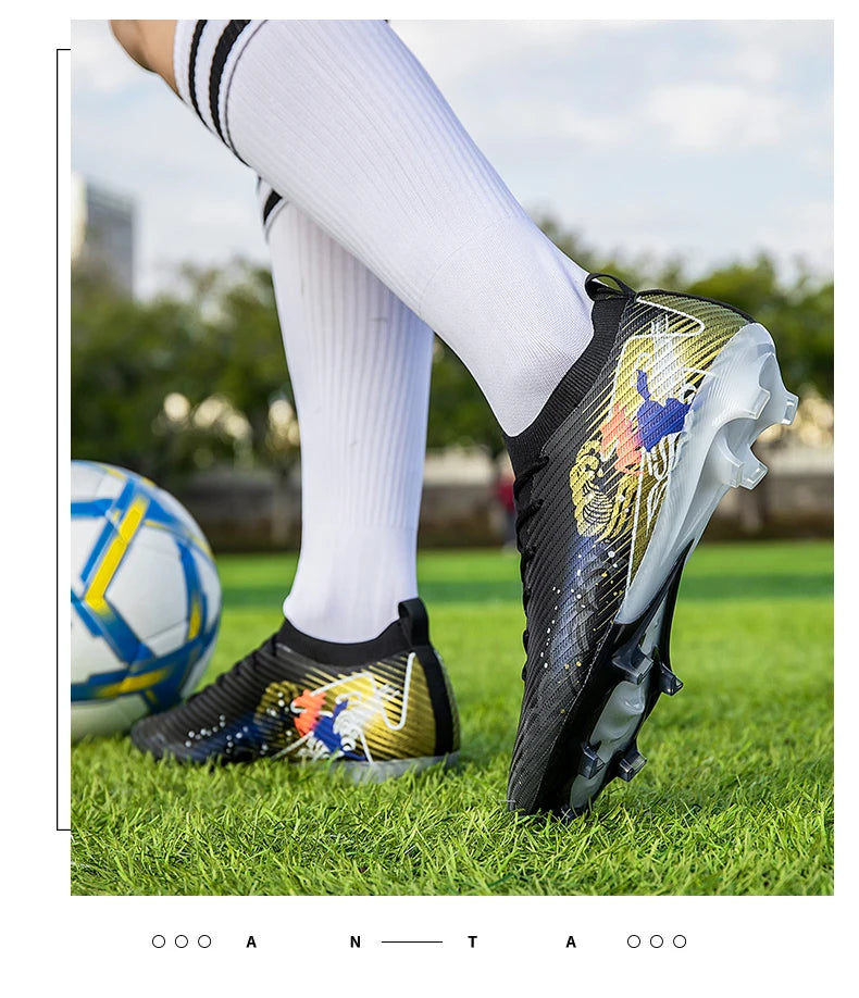 Novas Chuteiras de Futebol para Homem, Chuteiras de Futebol FG Antiderrapantes para Treino, Chuteiras de Futebol com Pitões Longos para Jogo, Ultraleves, Exterior, Dropshipping