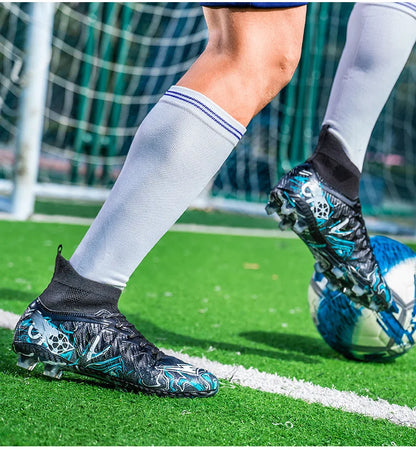 1 paire de chaussures de football pour adultes avec crampons TF, pour les étudiants, durables, antidérapantes, pour l'entraînement sur gazon et les matchs de football