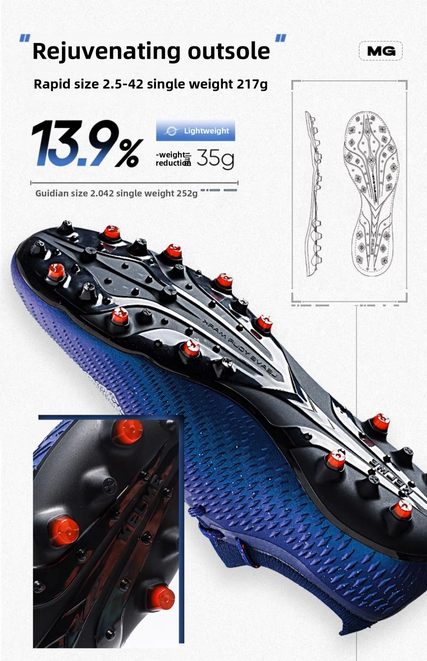 Kelme Adult Professional Soccer Shoes Tf Nail Breaking Youth Training Football Boots Mg Anti Slip Match Football Shoes
