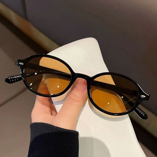 New Vintage Oval Sunglasses Women Men Luxury Brand Small Rectangle Sun Glasses Female Small Ellipse Eyewear Sunglasses for male