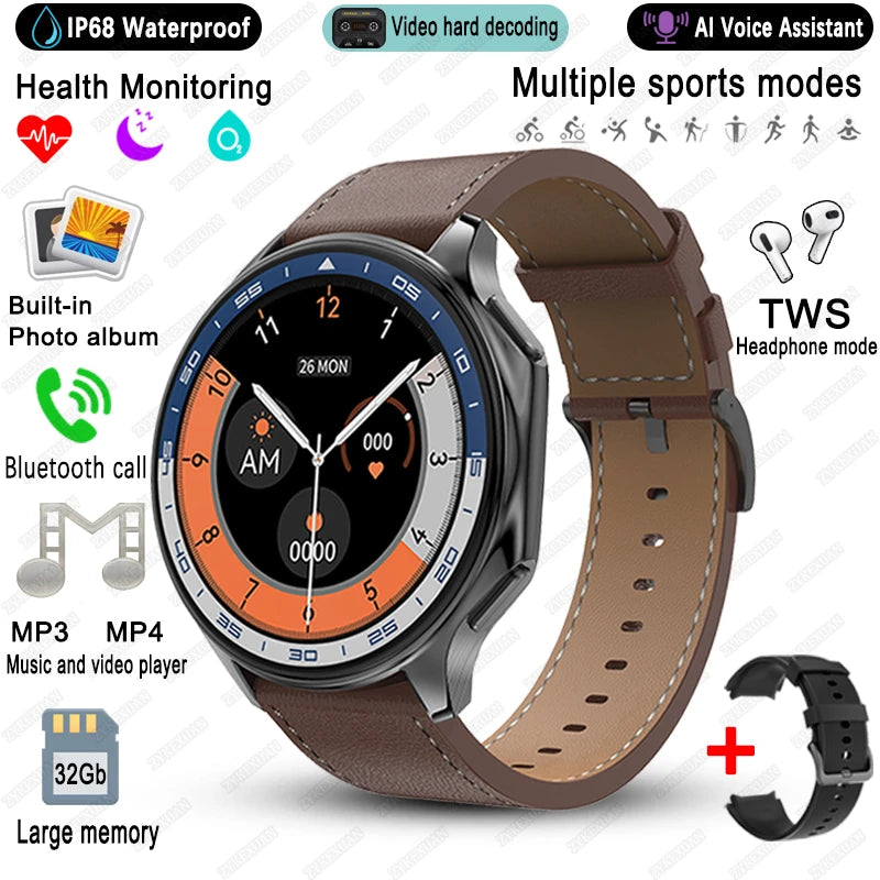 2025 New For OPPO Watch X High-End Business Watch Men 32Gb Memory Video Playback Smart Watch Sports Fitness Waterproof Bracelet