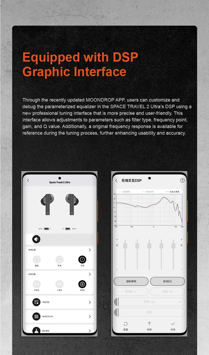 MOONDROP Space Travel 2 ULTRA TWS Bluetooth earphone ANC LDAC Bluetooth 6.0 55ms Low-latency Game Mode gaming headset