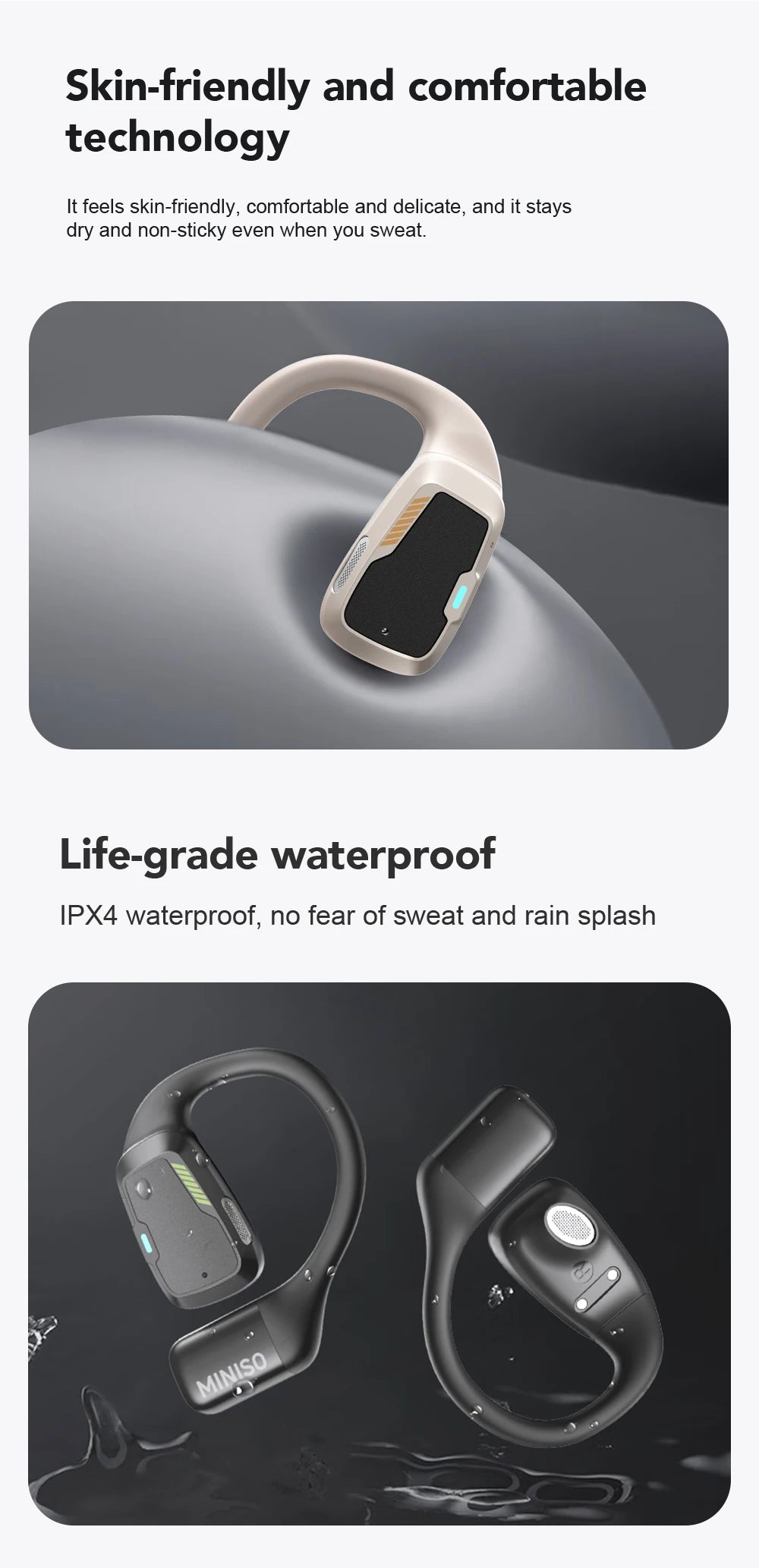 AI MINISO M98 Wireless Headphones OWS Sports Bluetooth Earphones Gaming Headset AI Translator Earbuds APP LCD Touch Screen IPX5