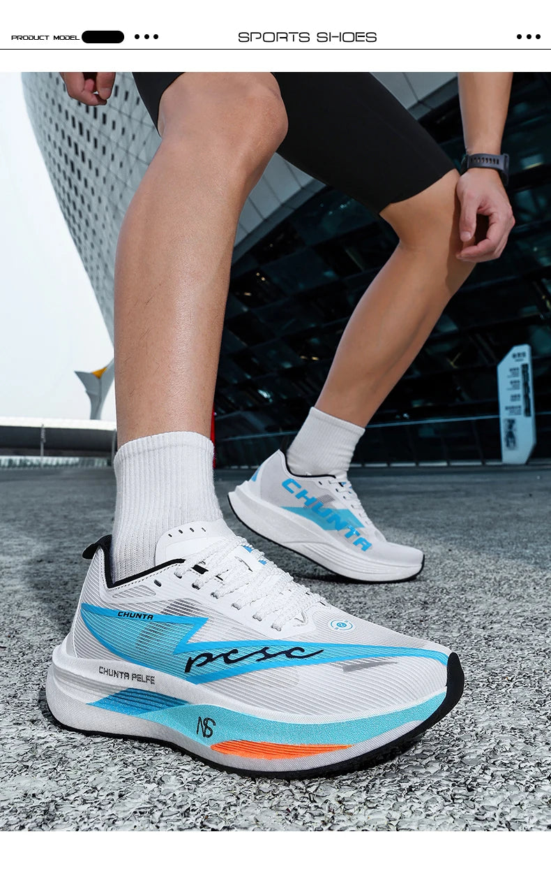 Men Running Shoes Carbon Board Specialty Marathon Sports Breathable Lightweight Women's Comfortable Nonskid Chunta Sneakers