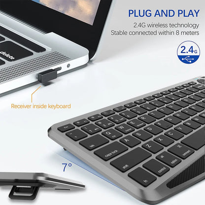 Bluetooth Wireless Keyboard with Touchpad 7-Colors Backlit 2.4g Rechargeable Trackpad Keyboard for Smart TV, IOS IPhone/IPad