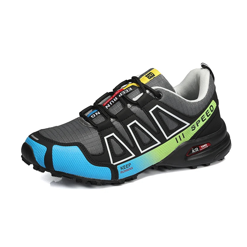 Męskie buty trekkingowe — terenowe buty sportowe outdoor, oddychająca siateczka, antypoślizgowe i odporne na zużycie, do wędrówek i jazdy na rowerze na zewnątrz