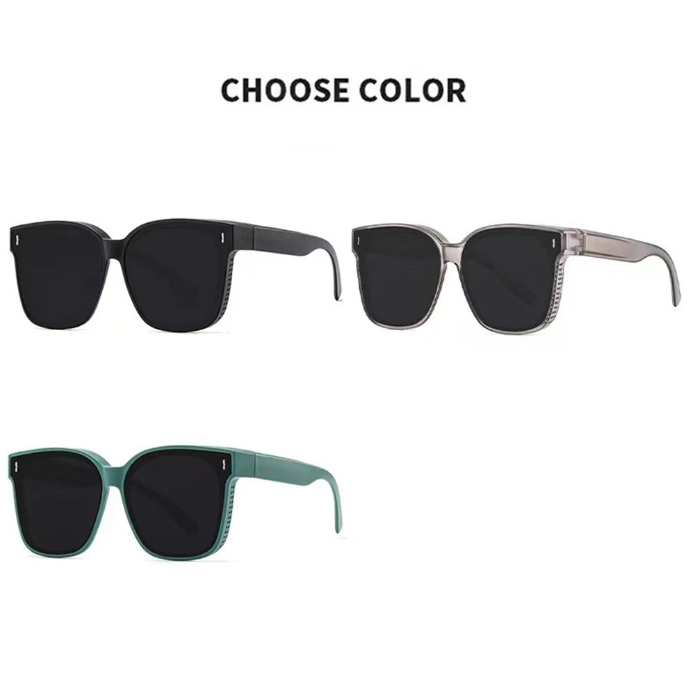 Gafas de sol polarizadas de moda para llevar sobre gafas graduadas para miopía; gafas portátiles para hombre y mujer, de estilo vintage, para pesca y conducción