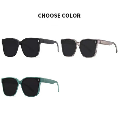 Gafas de sol polarizadas de moda para llevar sobre gafas graduadas para miopía; gafas portátiles para hombre y mujer, de estilo vintage, para pesca y conducción